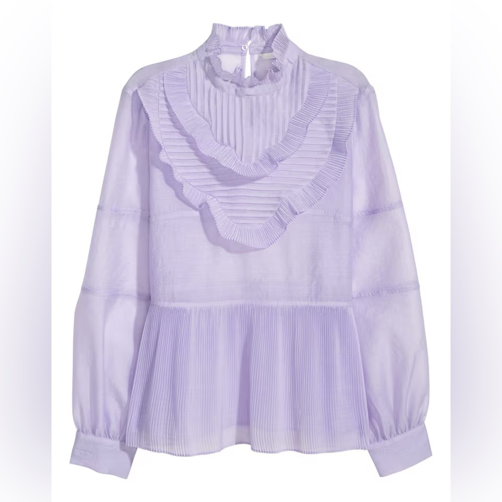 H&M pleated Blouse Light Purple
